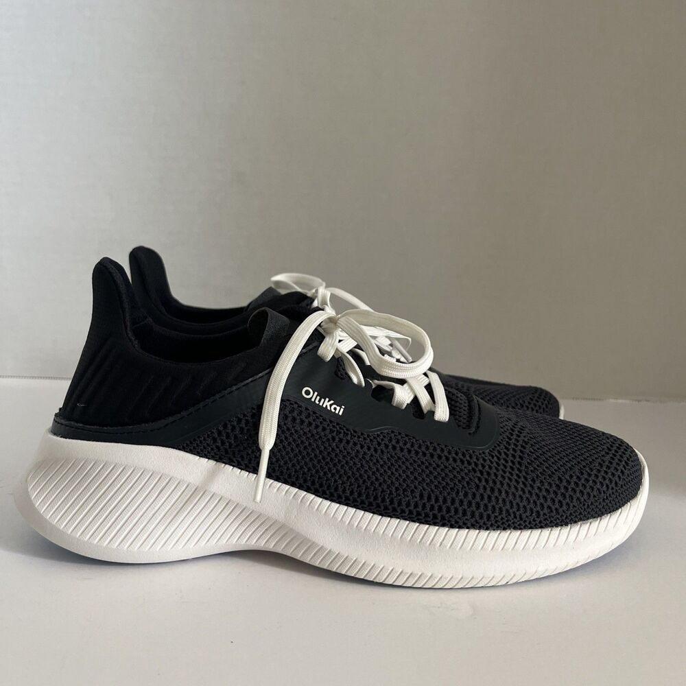 Olukai Womens Island Hopper Drop In Heel Sneaker Comfort Black Lava Rock SZ 9